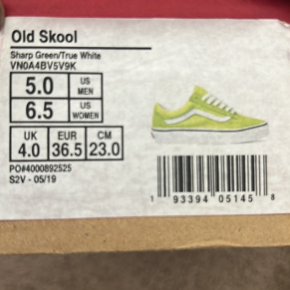 Sharp Green/ True White Old Skool Vans - Picture 4 of 4